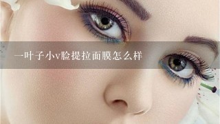 一叶子小v脸提拉面膜怎么样